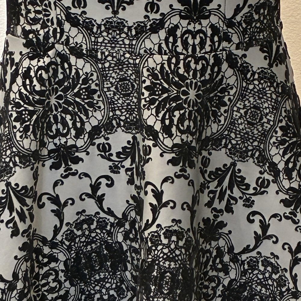 Trixxi Sleeveless Fit & Flare Velvet‎ Burnout Dress Sz L Gray Witchy Goth Fairy - Picture 4 of 12